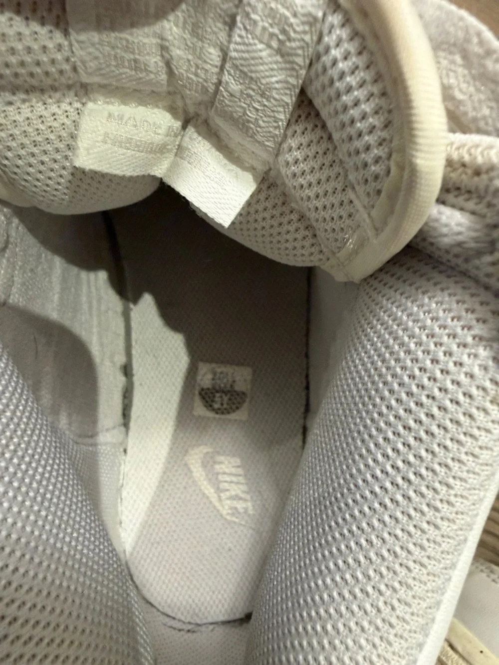 Nike High-Top Sneaker in White and Light Grey - Picture 11 of 13
